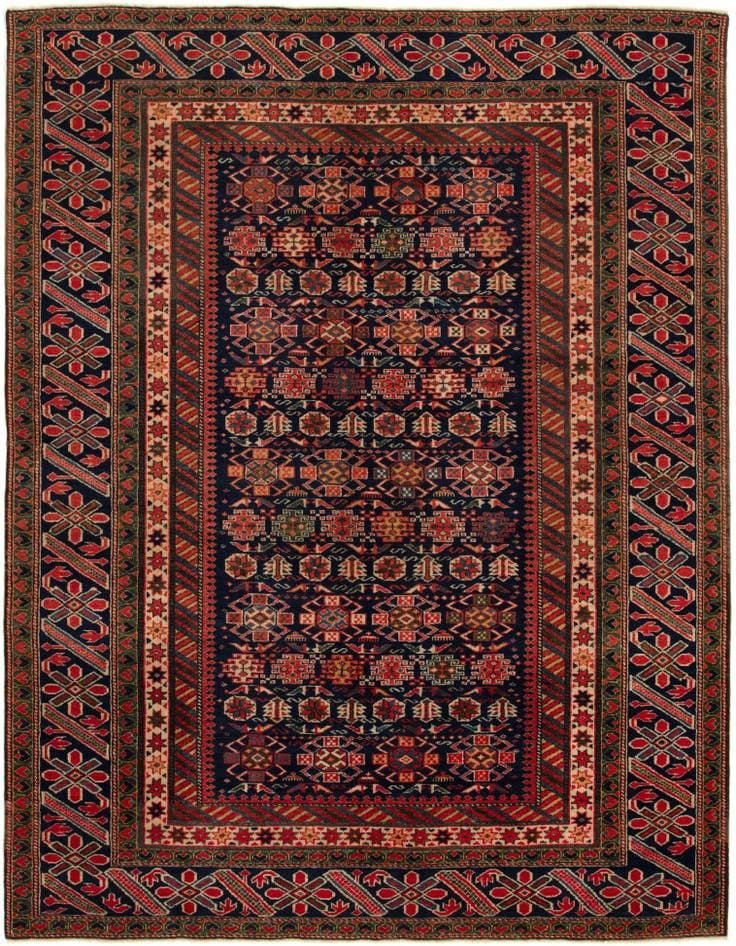 Detail image of 4' 9 x 6' 5 Hand Knotted Schirwan Rug