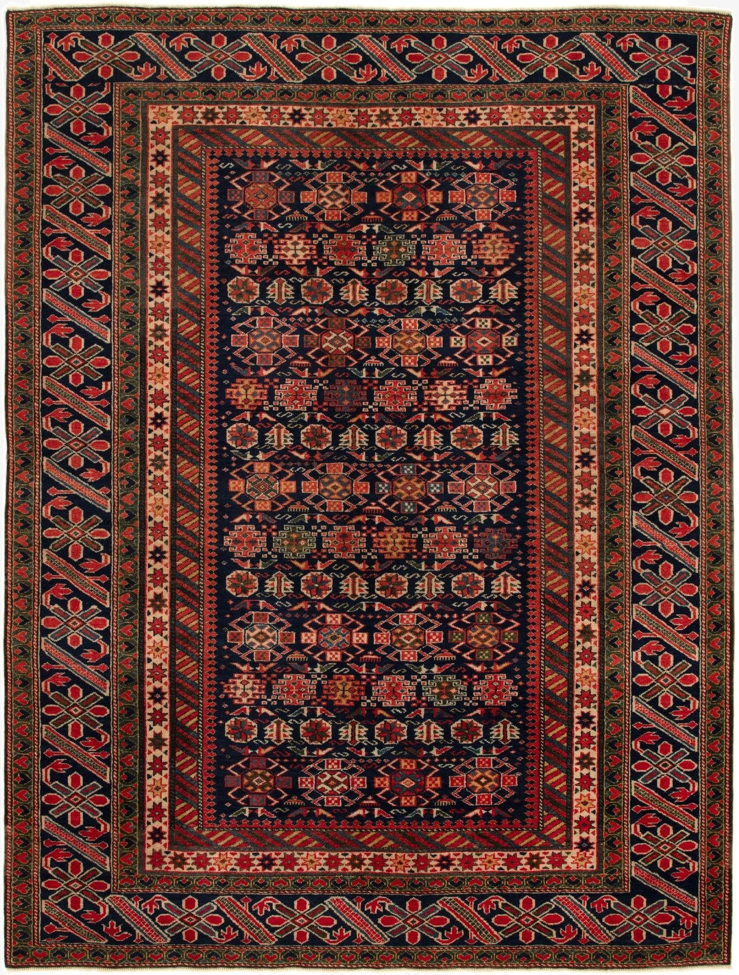 4' 9 x 6' 5  Hand Knotted Schirwan Rug