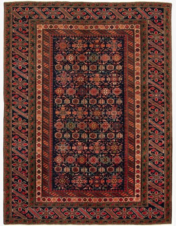 4' 9 x 6' 5 Hand Knotted Schirwan Rug