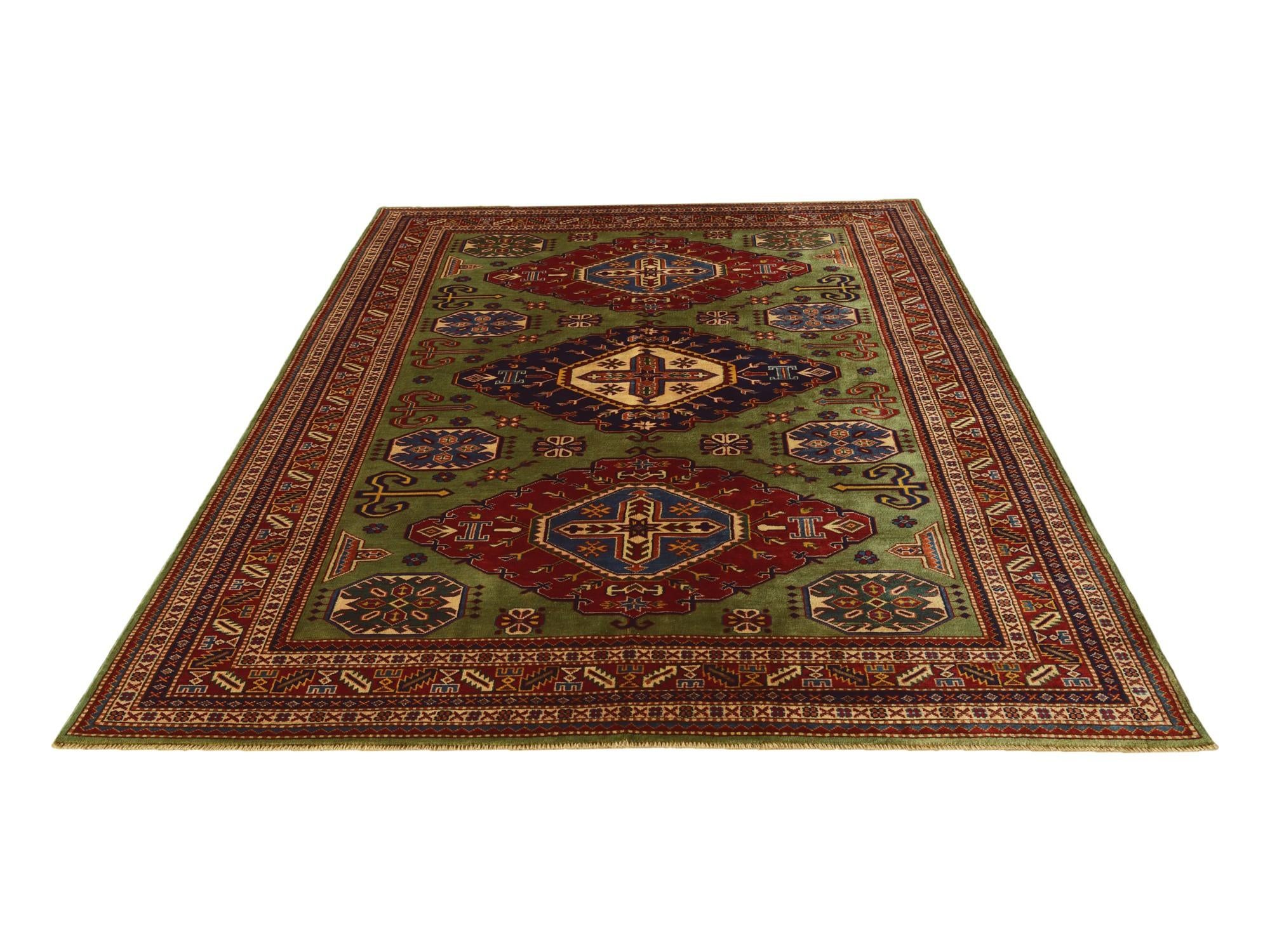 6' 1 x 8' 3 Hand Knotted Shirvan Rug