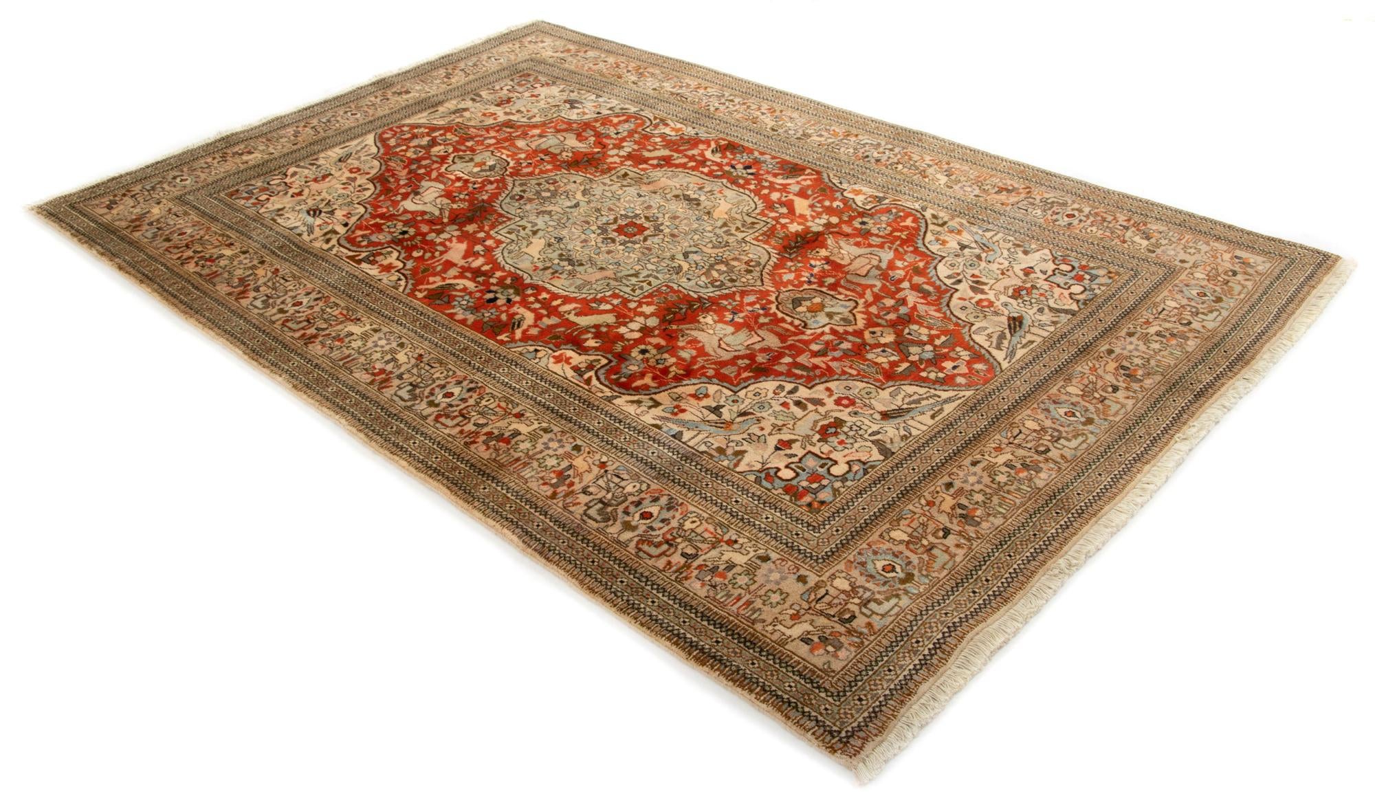 5' 11 x 8' 11 Hand Knotted Tabriz Persian Wool Rug