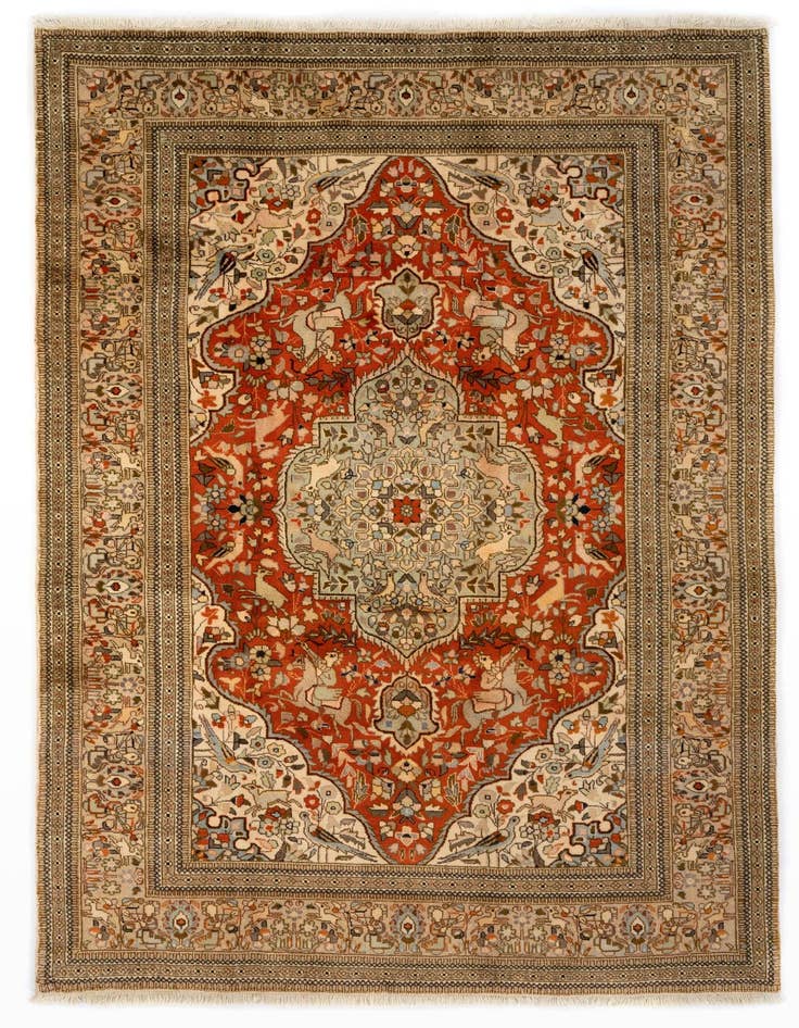 Detail image of 5' 11 x 8' 11 Hand Knotted Tabriz Persian Wool Rug