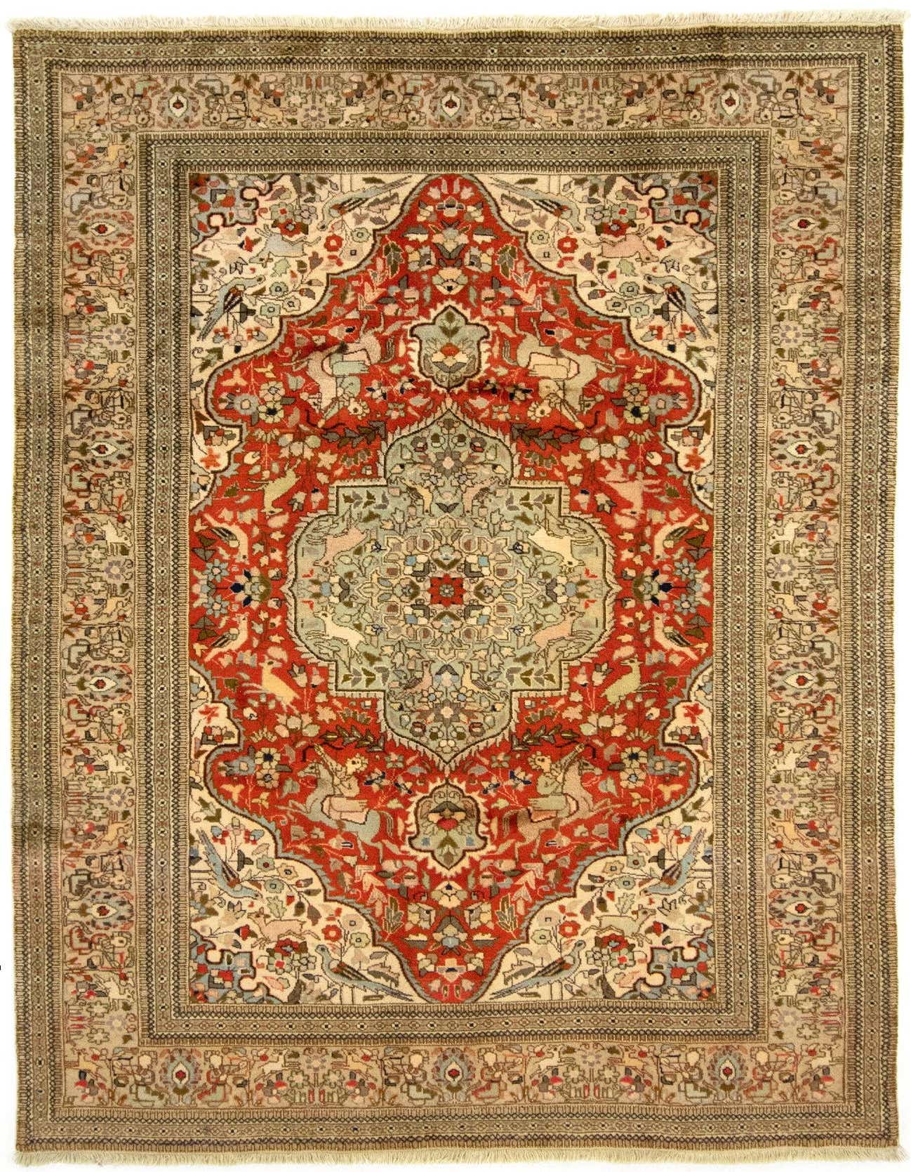 6' x 9' 2 Hand Knotted Tabriz Persian Wool Rug