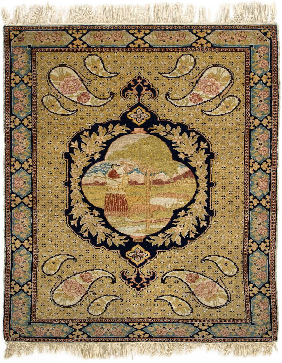 2' 9 x 4' 6 Hand Knotted Tabriz Persian Wool Rug