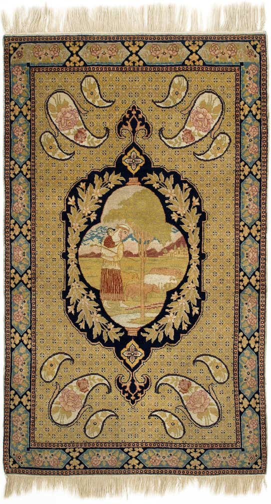 2' 9 x 4' 6 Hand Knotted Tabriz Persian Wool Rug