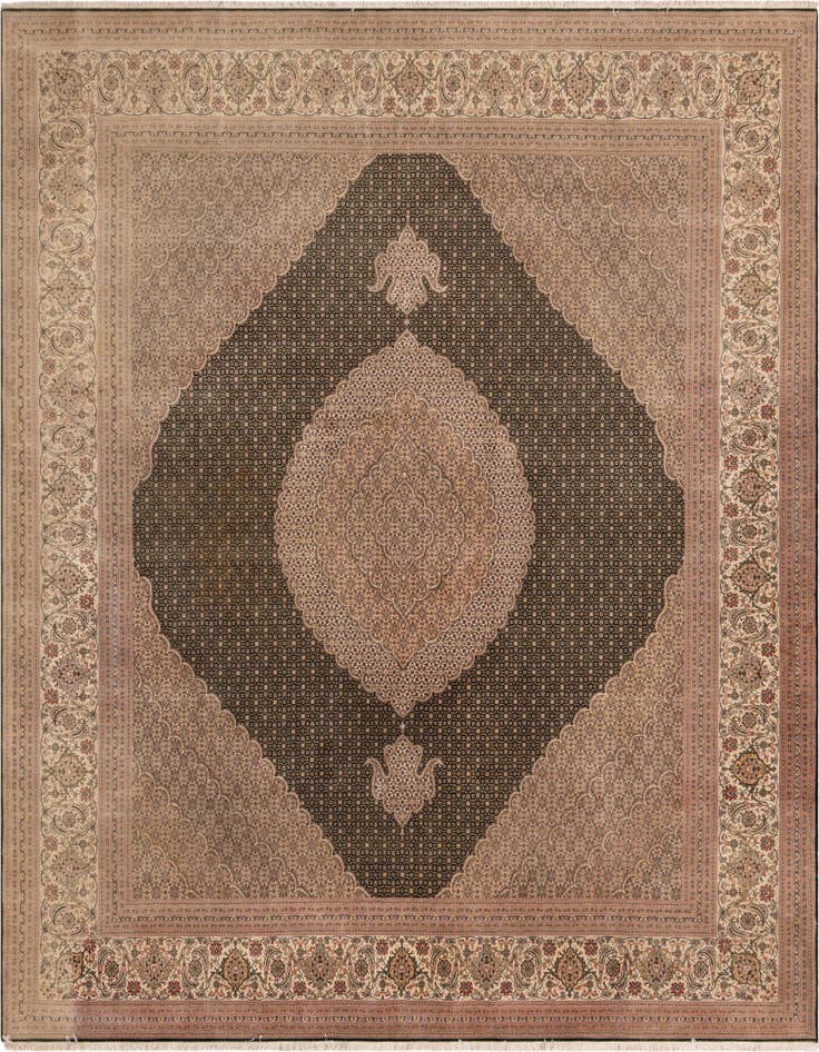 Detail image of 9' 10 x 11' 3 Hand Knotted Tabriz Persian Rug