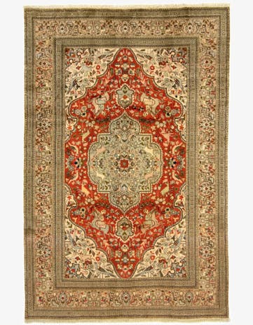 6' x 9' 2 Hand Knotted Tabriz Persian Wool Rug