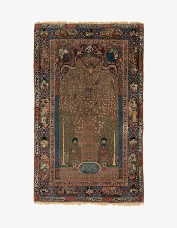 4' 5 x 7' 1 Hand Knotted Tabriz Persian Wool Rug