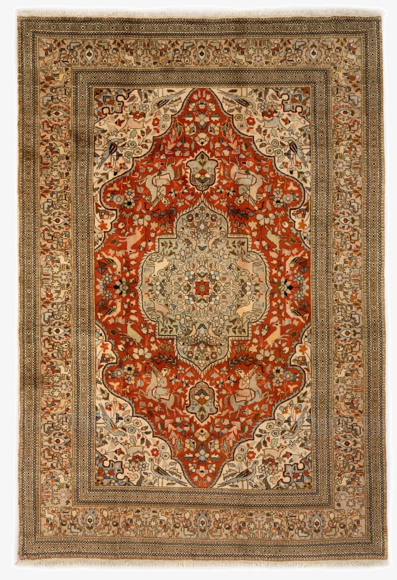 5' 11 x 8' 11  Hand Knotted Tabriz Persian Wool Rug