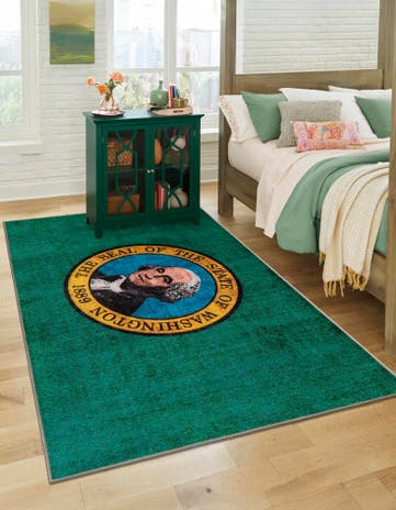 Green Washington The Flag Collection Rug