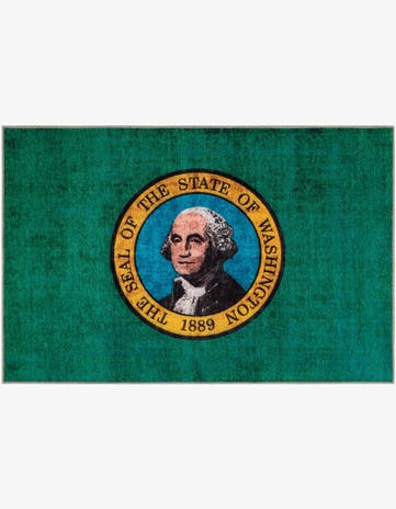 Green Washington The Flag Collection Rug