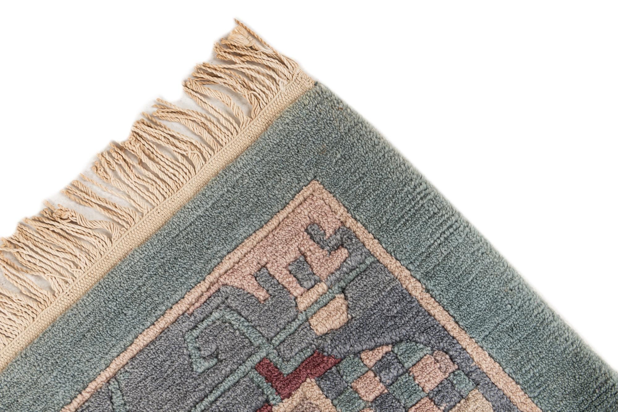 8' 3 x 11' 9 Hand Knotted Tibet Wool Rug