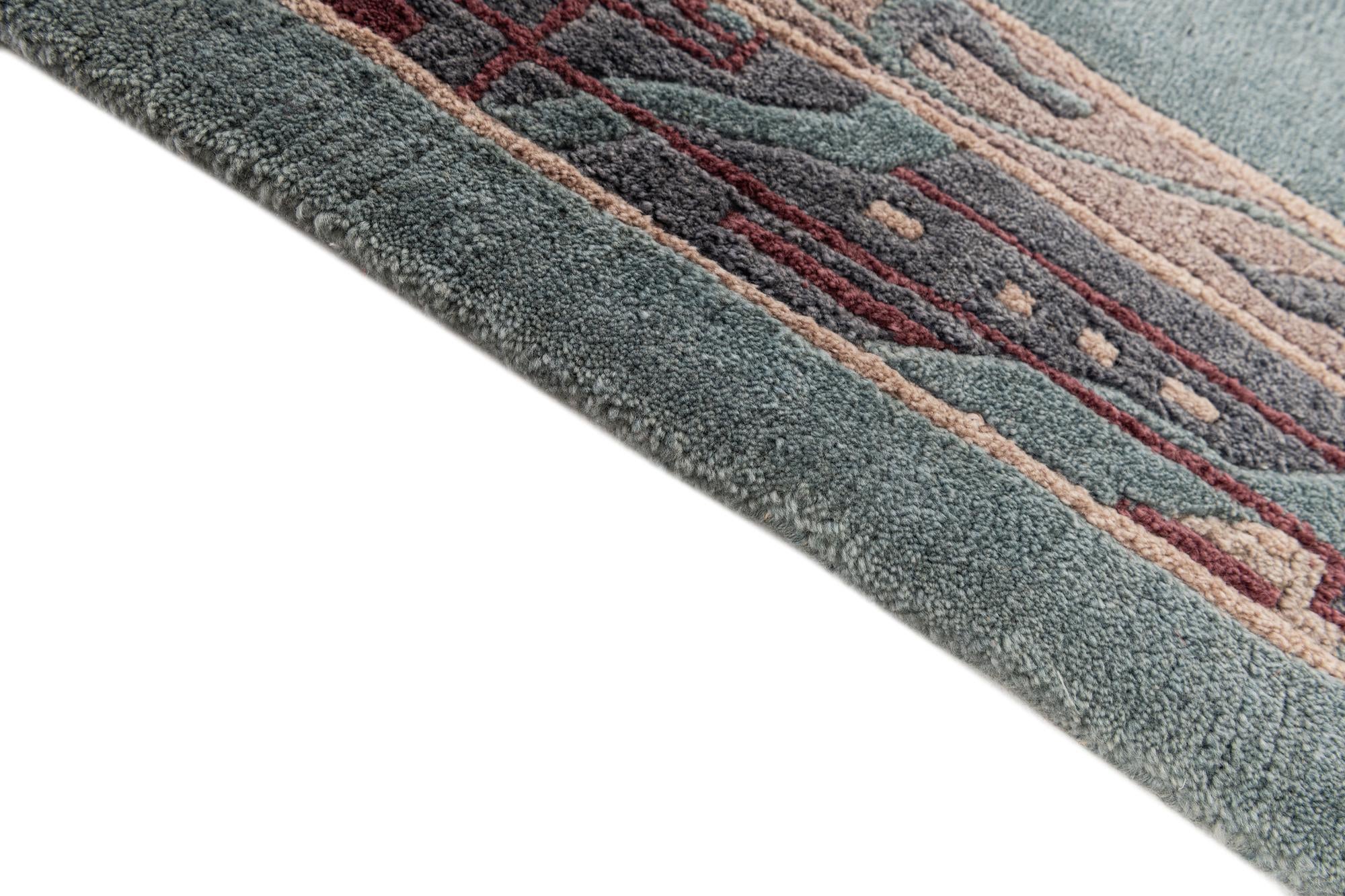 8' 3 x 11' 9 Hand Knotted Tibet Wool Rug