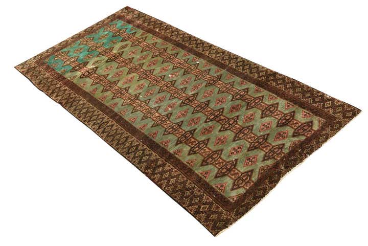 2' 10 x 5' 5 Hand Knotted Torkaman Persian Wool Rug