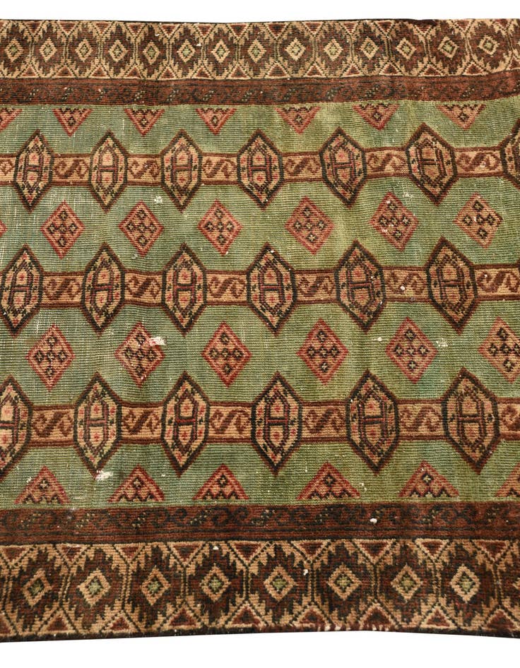 Detail image of 2' 10 x 5' 5  Hand Knotted Torkaman Persian Wool Rug