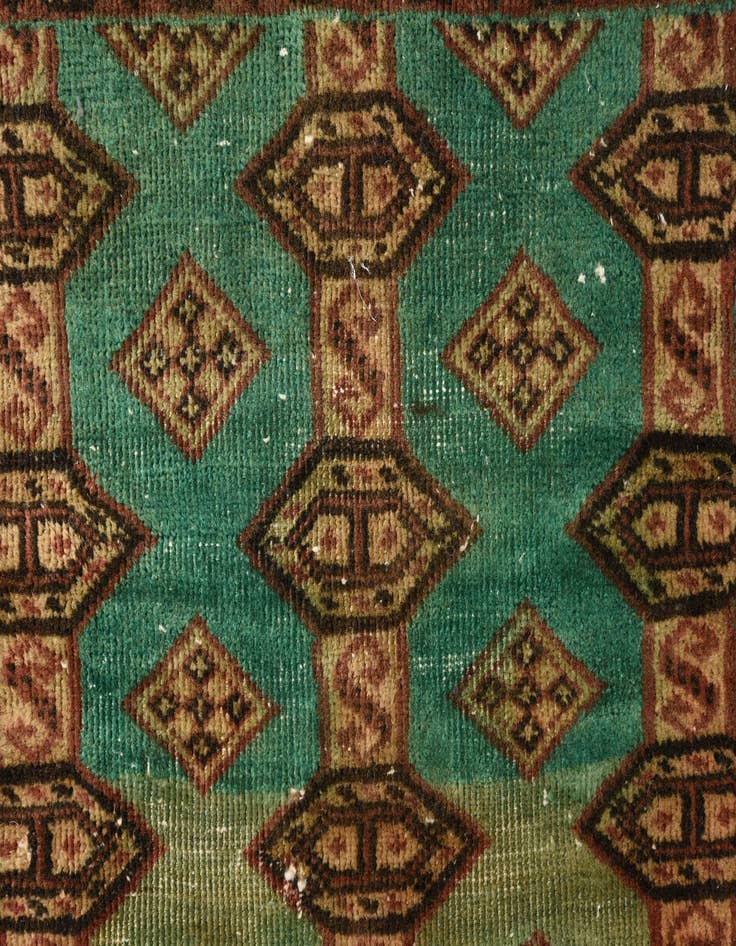 Detail image of 2' 10 x 5' 5  Hand Knotted Torkaman Persian Wool Rug