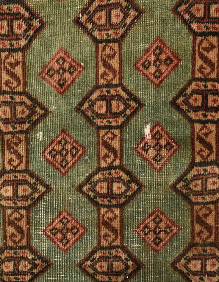 Detail image of 2' 10 x 5' 5  Hand Knotted Torkaman Persian Wool Rug