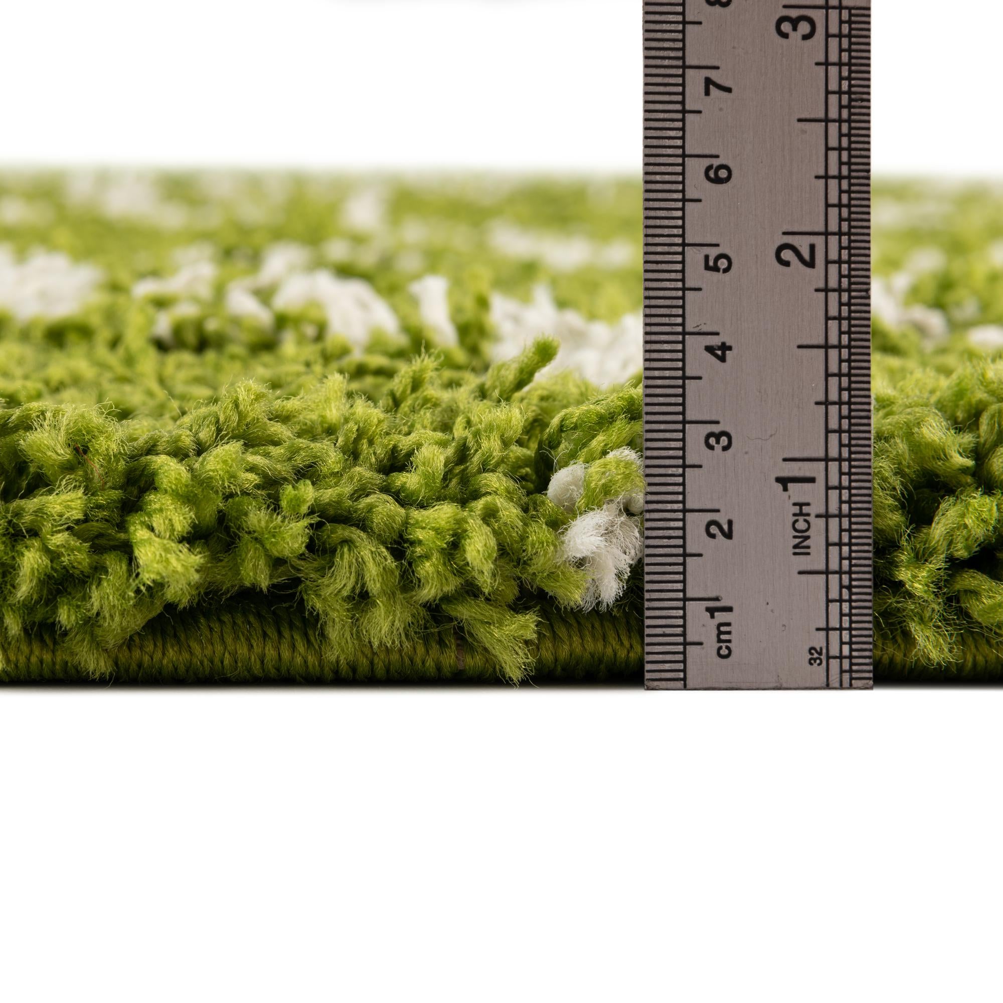 Custom Green Trellis Shag Rug