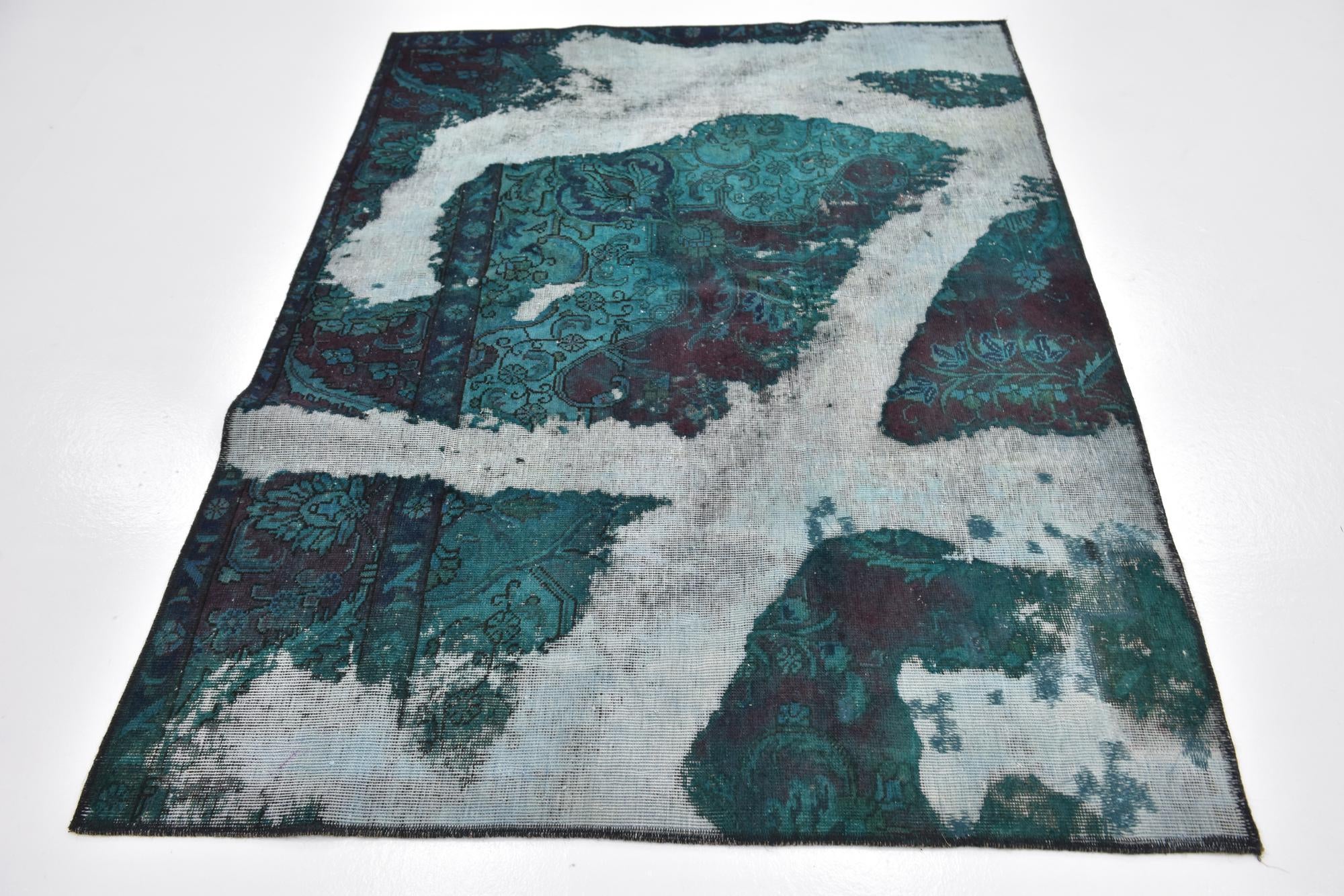 4' 6 x 6' 2 Hand Knotted Ultra Vintage Persian Wool Rug