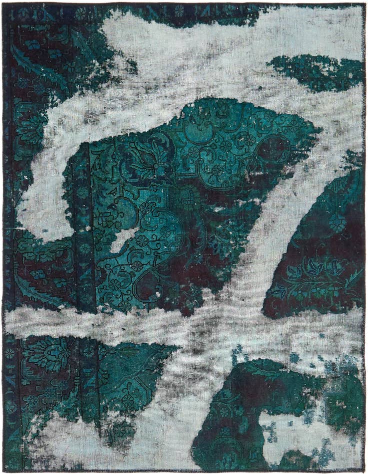 Detail image of 4' 6 x 6' 2 Hand Knotted Ultra Vintage Persian Wool Rug