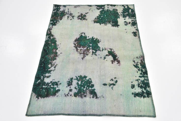 Detailfoto van 90cm x 130cm Handgeknoopt Ultra Vintage Perzisch Wol Vloerkleed