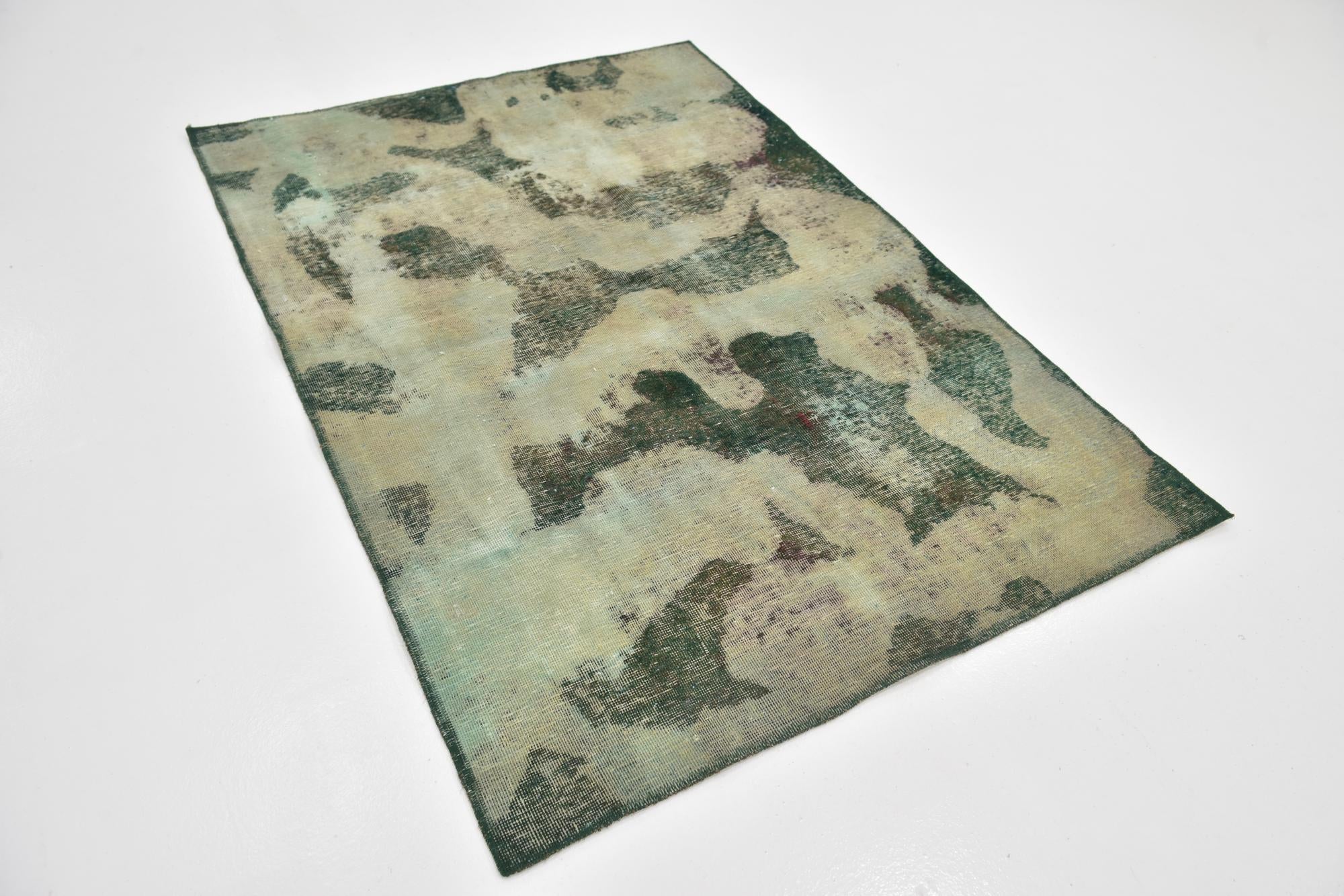 4' x 5' 7 Hand Knotted Ultra Vintage Persian Wool Rug