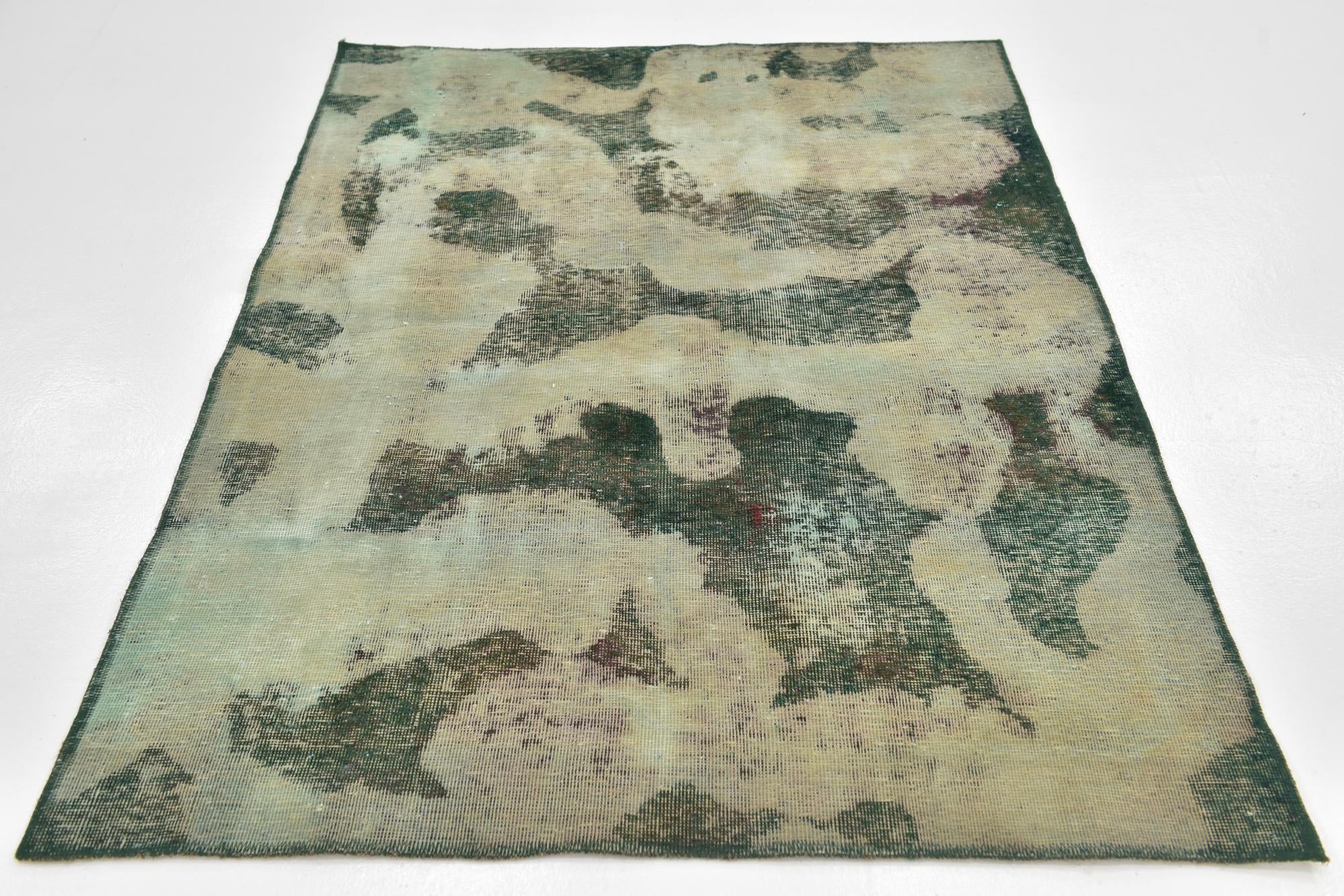4' x 5' 7 Hand Knotted Ultra Vintage Persian Wool Rug