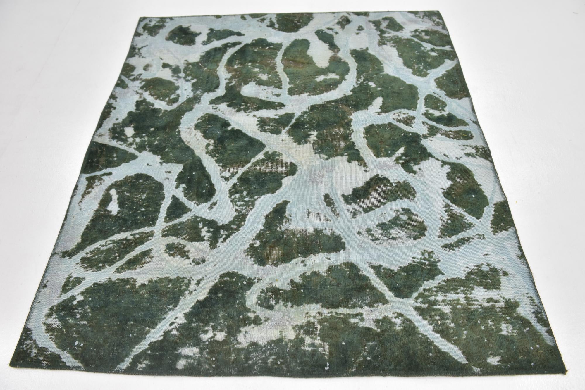 4' 10 x 5' 9 Hand Knotted Ultra Vintage Persian Wool Rug