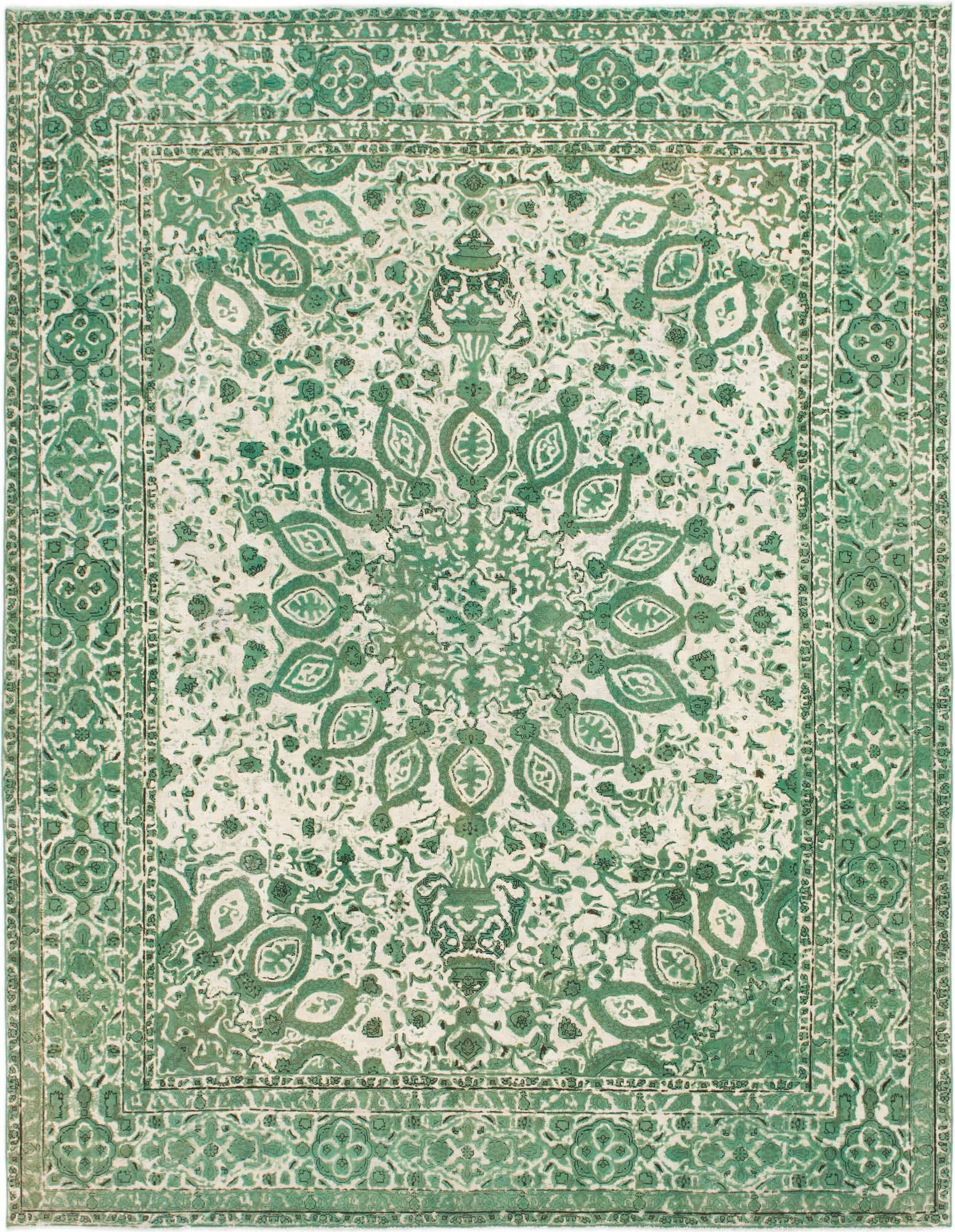 9' 9 x 12' 8 Hand Knotted Ultra Vintage Persian Wool Rug