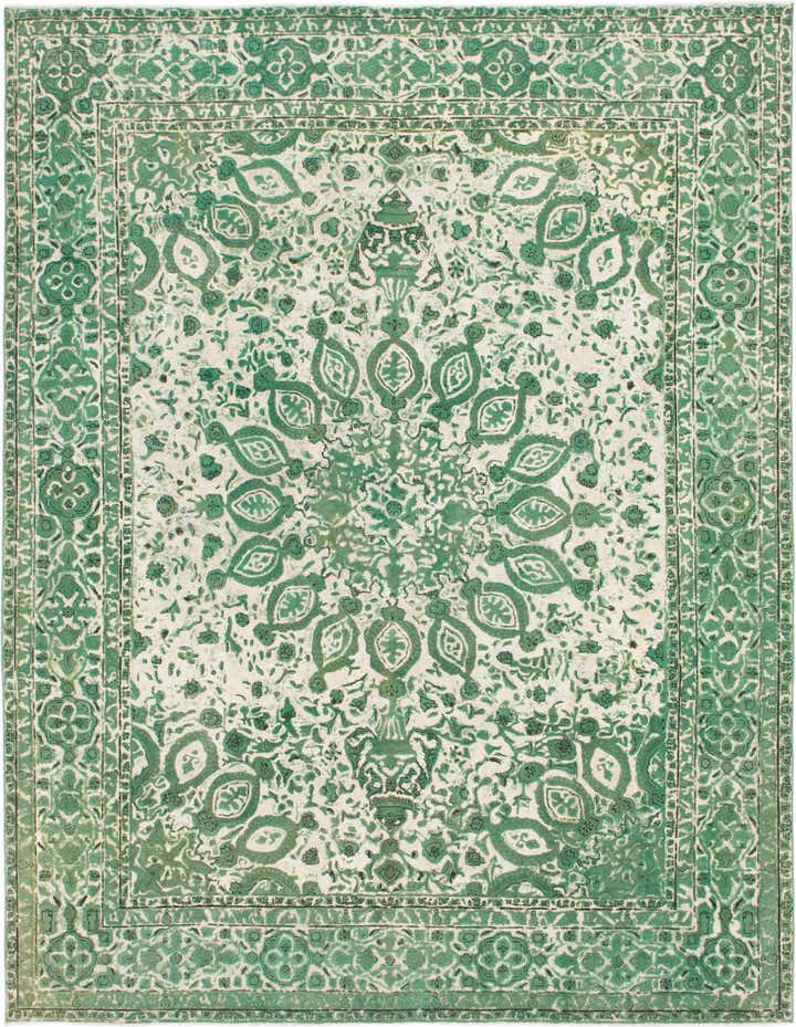 9' 9 x 12' 8 Hand Knotted Ultra Vintage Persian Wool Rug