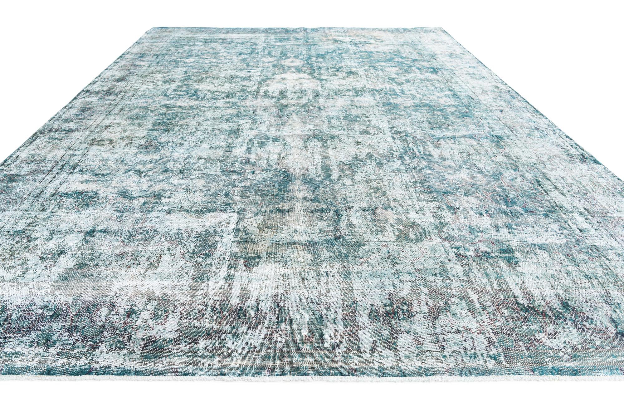 9' 5 x 12' 10 Hand Knotted Ultra Vintage Persian Wool Rug