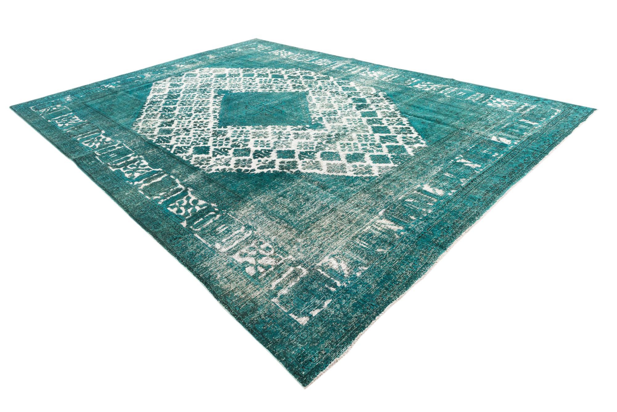 9' 5 x 13' Hand Knotted Ultra Vintage Persian Wool Rug