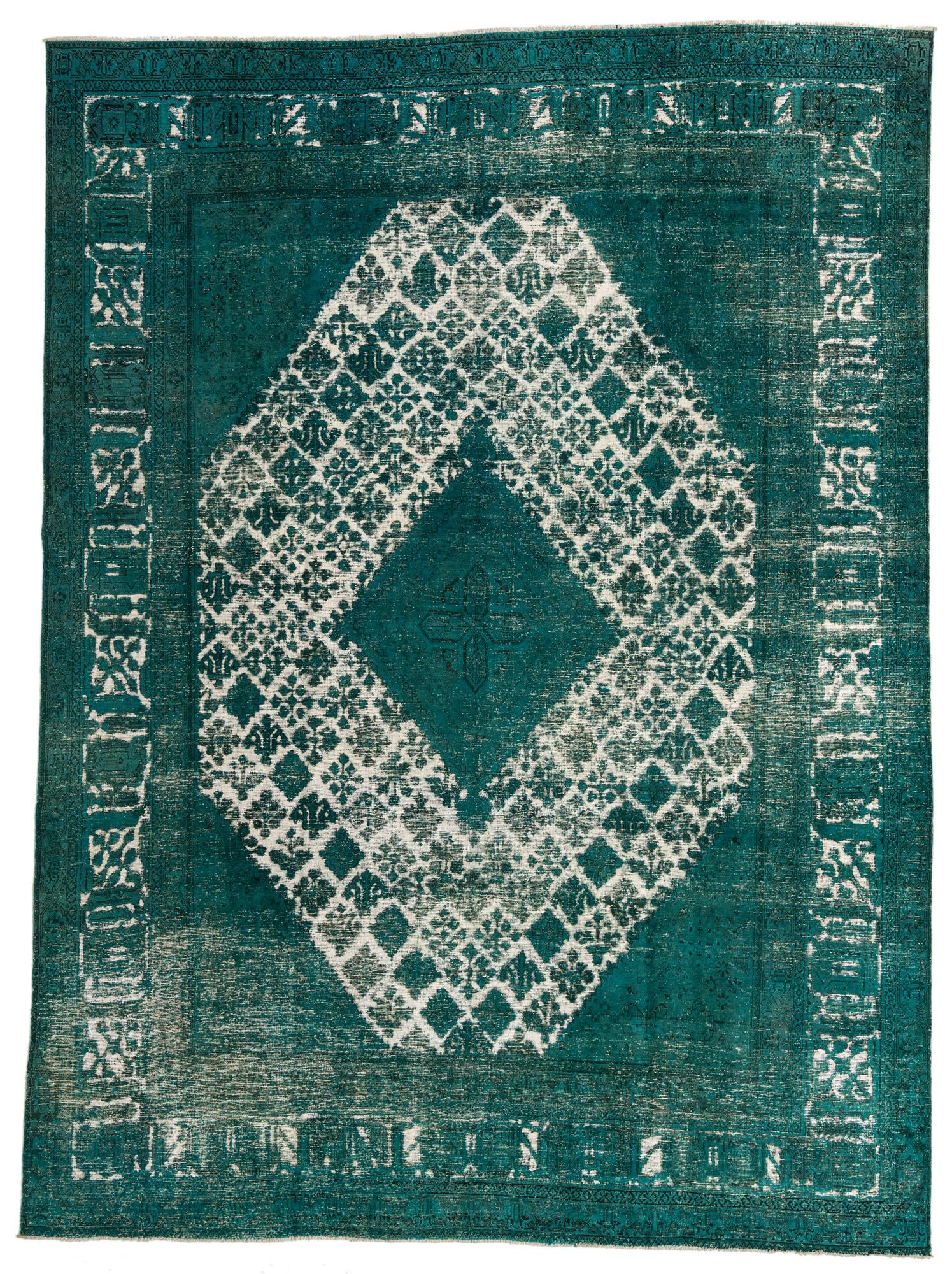 9' 5 x 13' Hand Knotted Ultra Vintage Persian Wool Rug