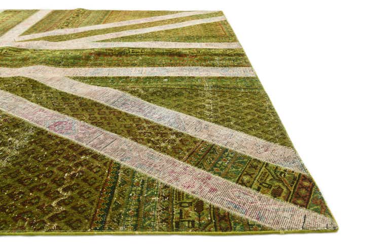 6' 7 x 9' 9 Hand Knotted Ultra Vintage Persian Wool Rug