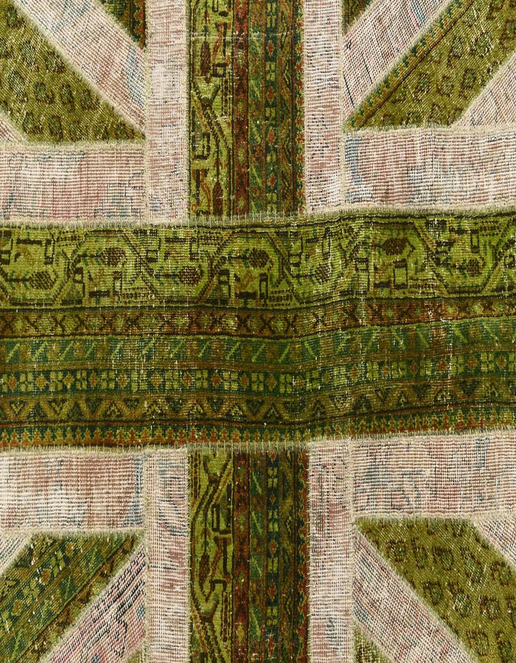 Detail image of 6' 7 x 9' 9  Hand Knotted Ultra Vintage Persian Wool Rug