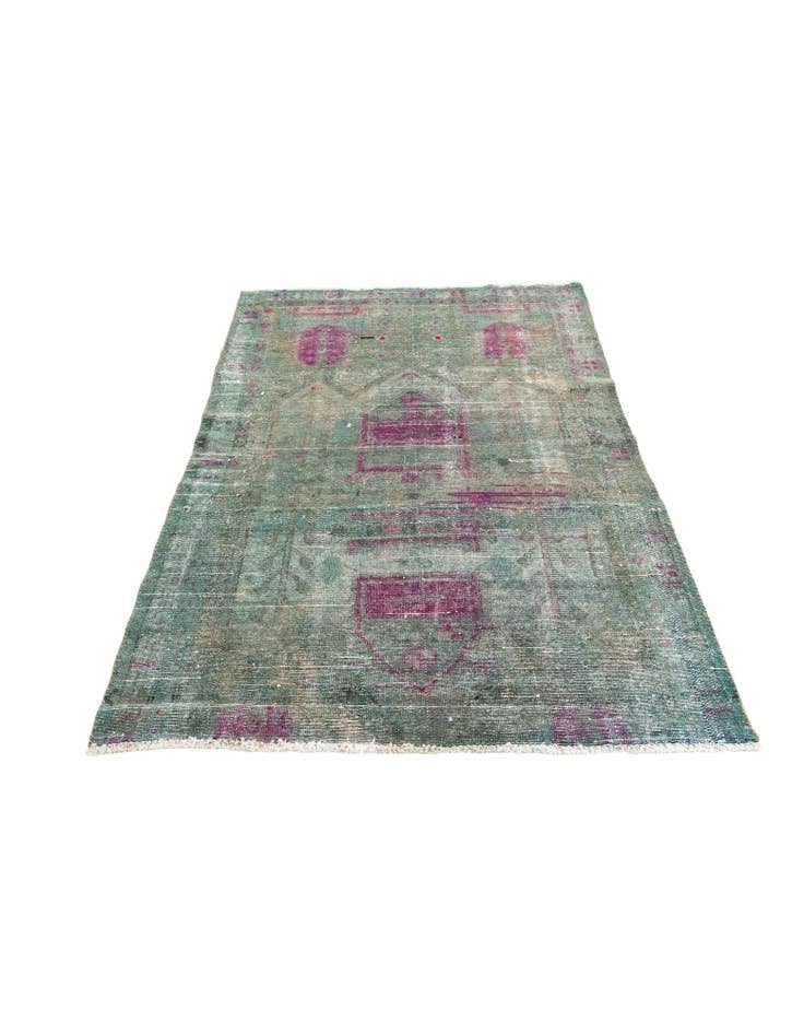 Detail image of 4' 3 x 6'  Hand Knotted Ultra Vintage Persian Wool Rug