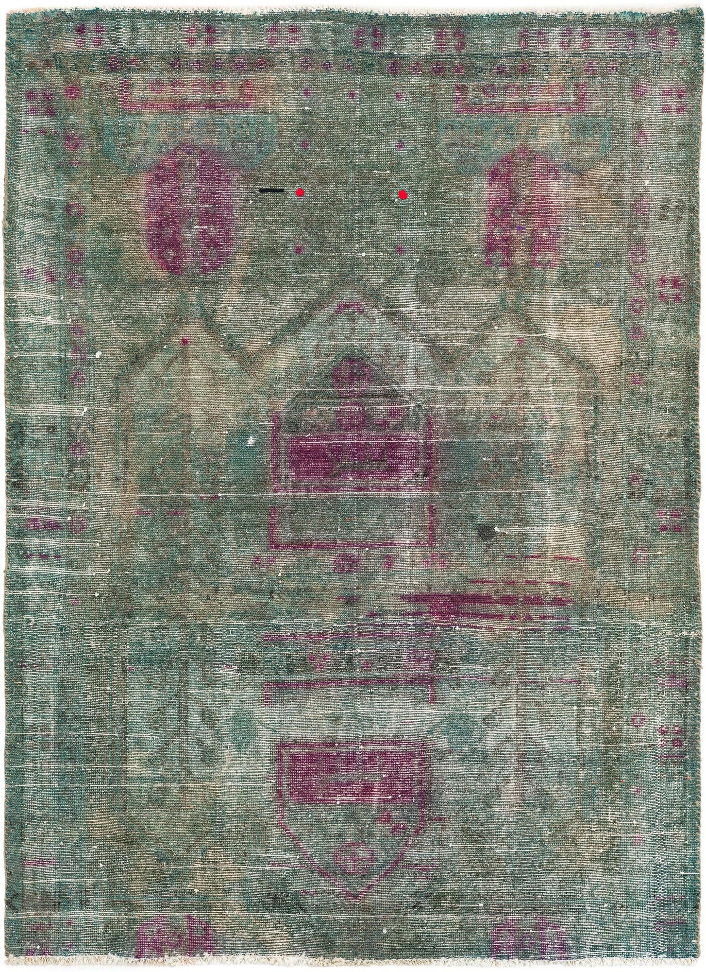 130cm x 185cm anudado a mano Ultra Vintage Alfombra Persa Lana