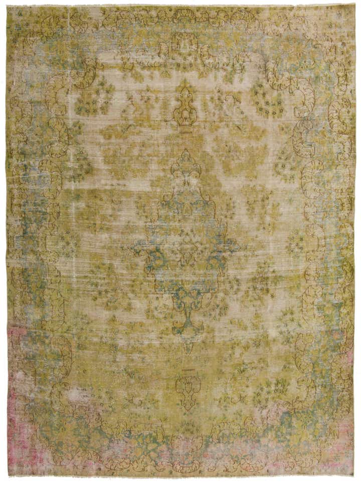 9' 6 x 13' 3 Hand Knotted Ultra Vintage Persian Wool Rug