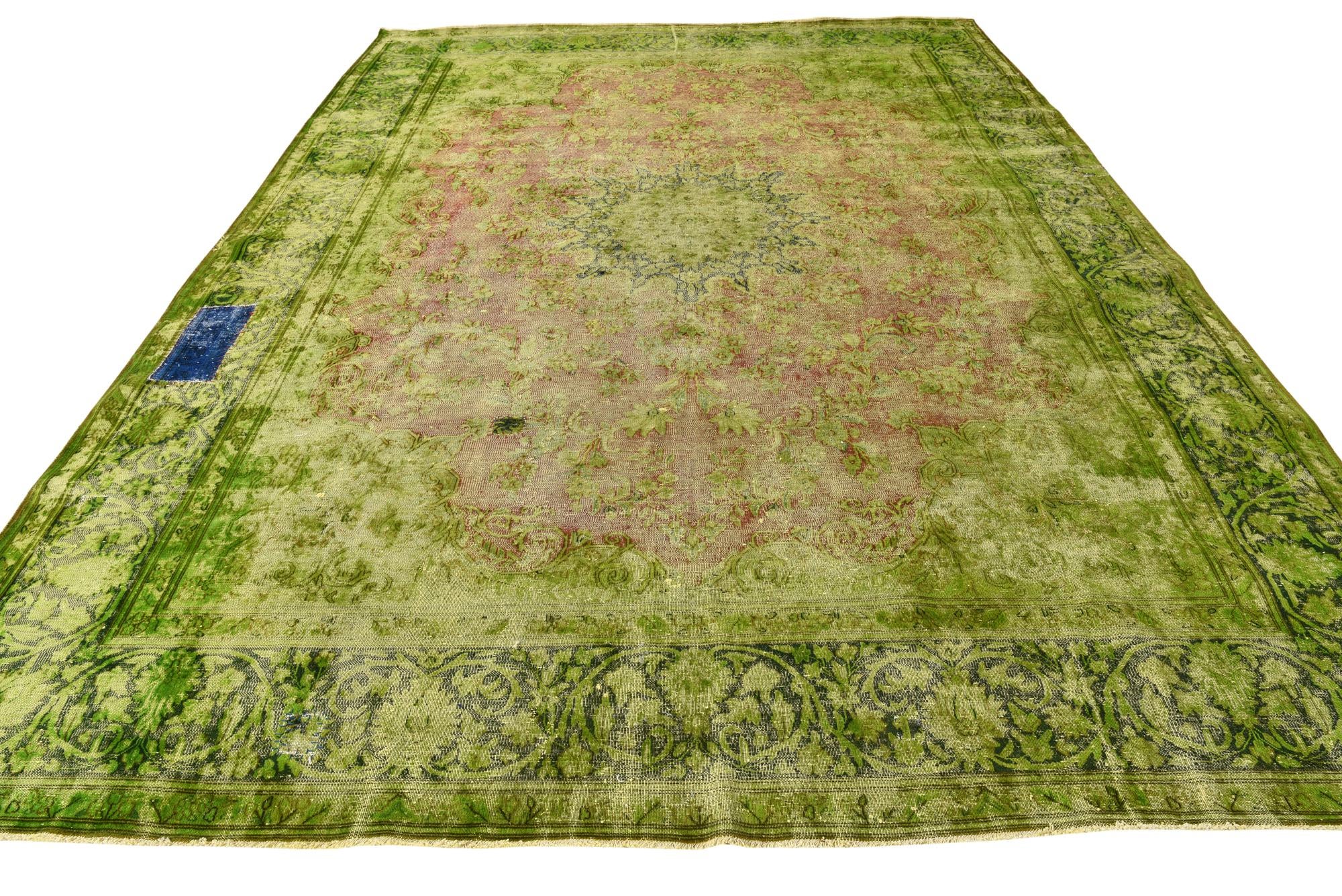 9' 10 x 13' 6 Hand Knotted Ultra Vintage Persian Wool Rug