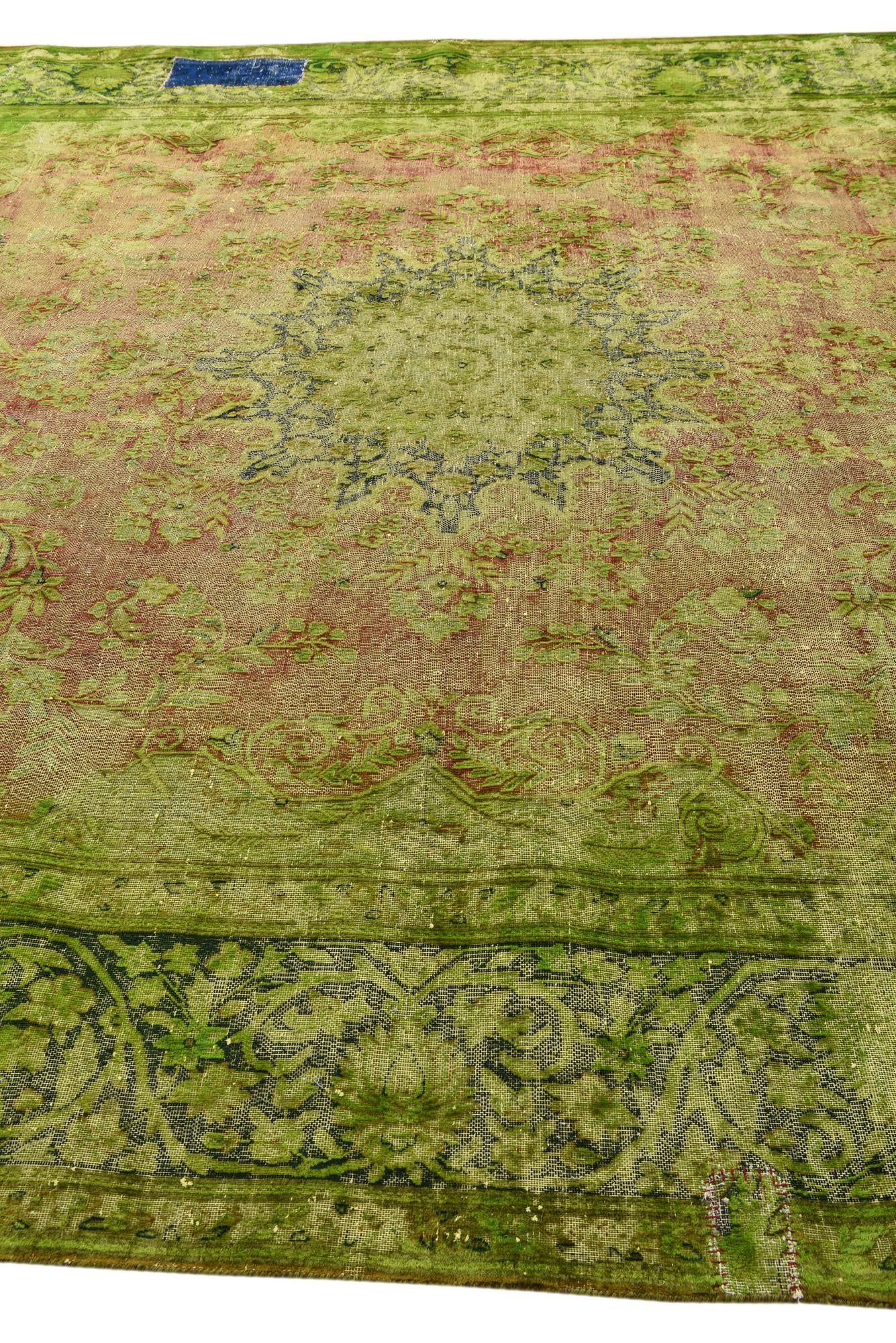 9' 10 x 13' 6 Hand Knotted Ultra Vintage Persian Wool Rug