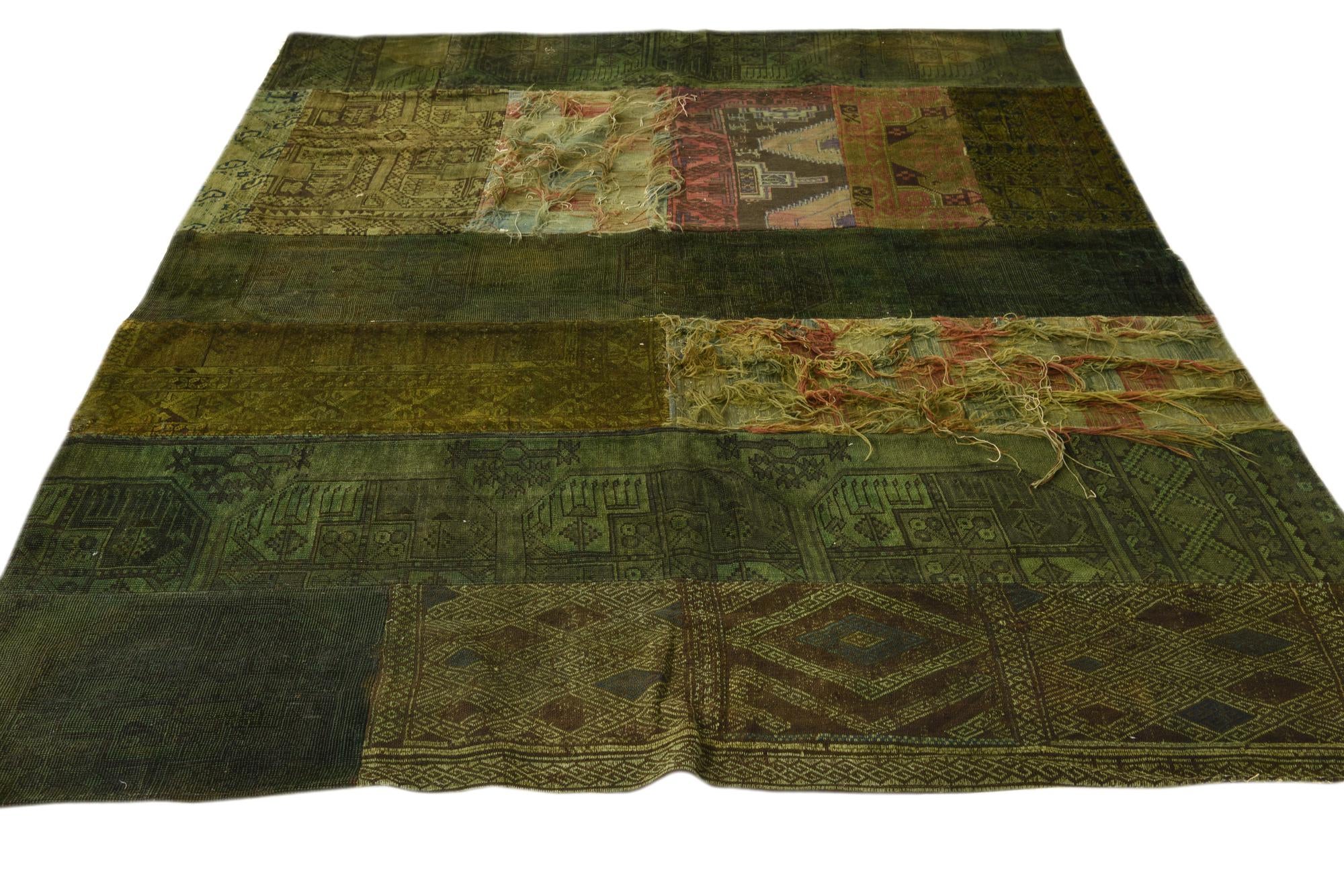 6' 2 x 8' 1 Hand Knotted Ultra Vintage Persian Wool Rug
