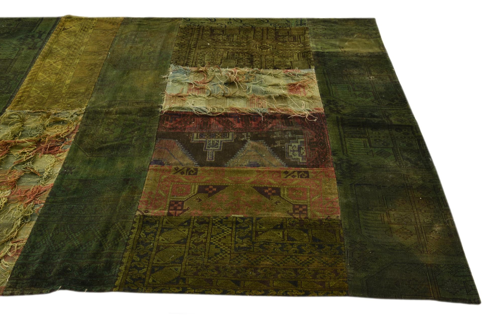 6' 2 x 8' 1 Hand Knotted Ultra Vintage Persian Wool Rug