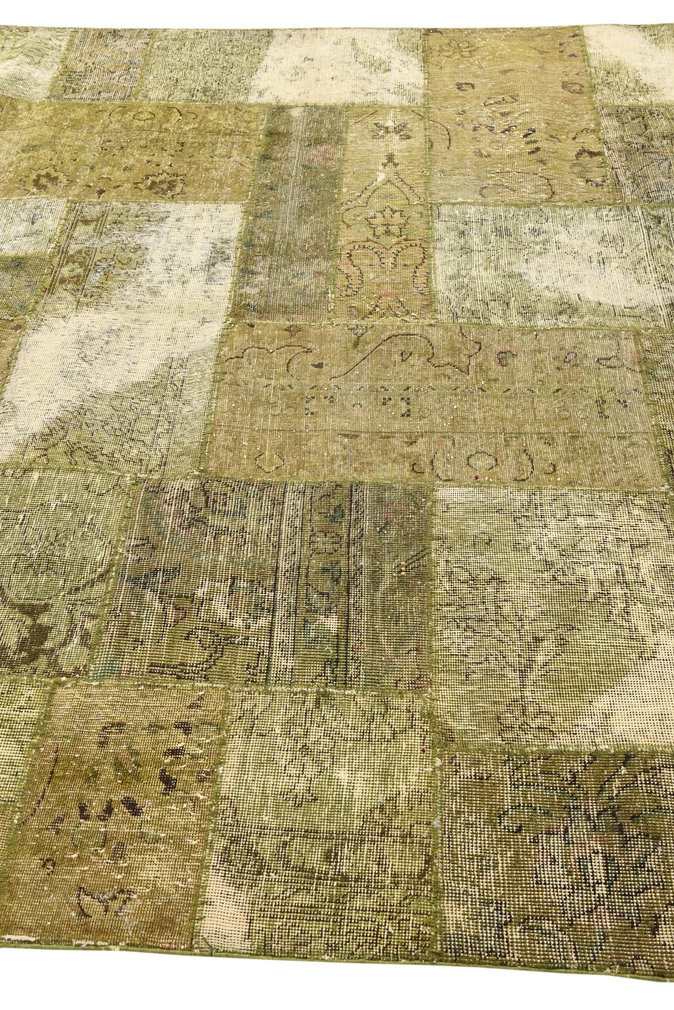 8' 8 x 9' 10 Hand Knotted Ultra Vintage Persian Wool Rug
