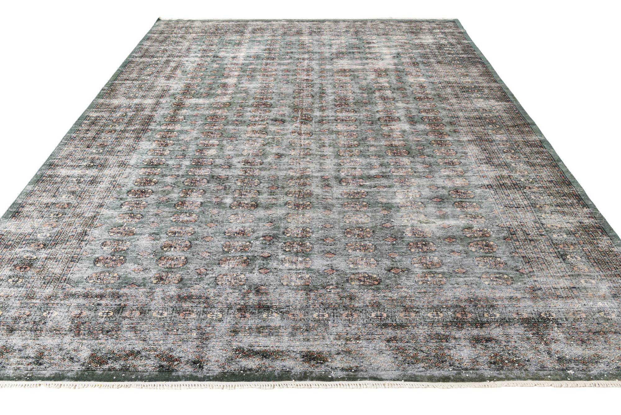 9' 1 x 11' 10 Hand Knotted Ultra Vintage Persian Wool Rug