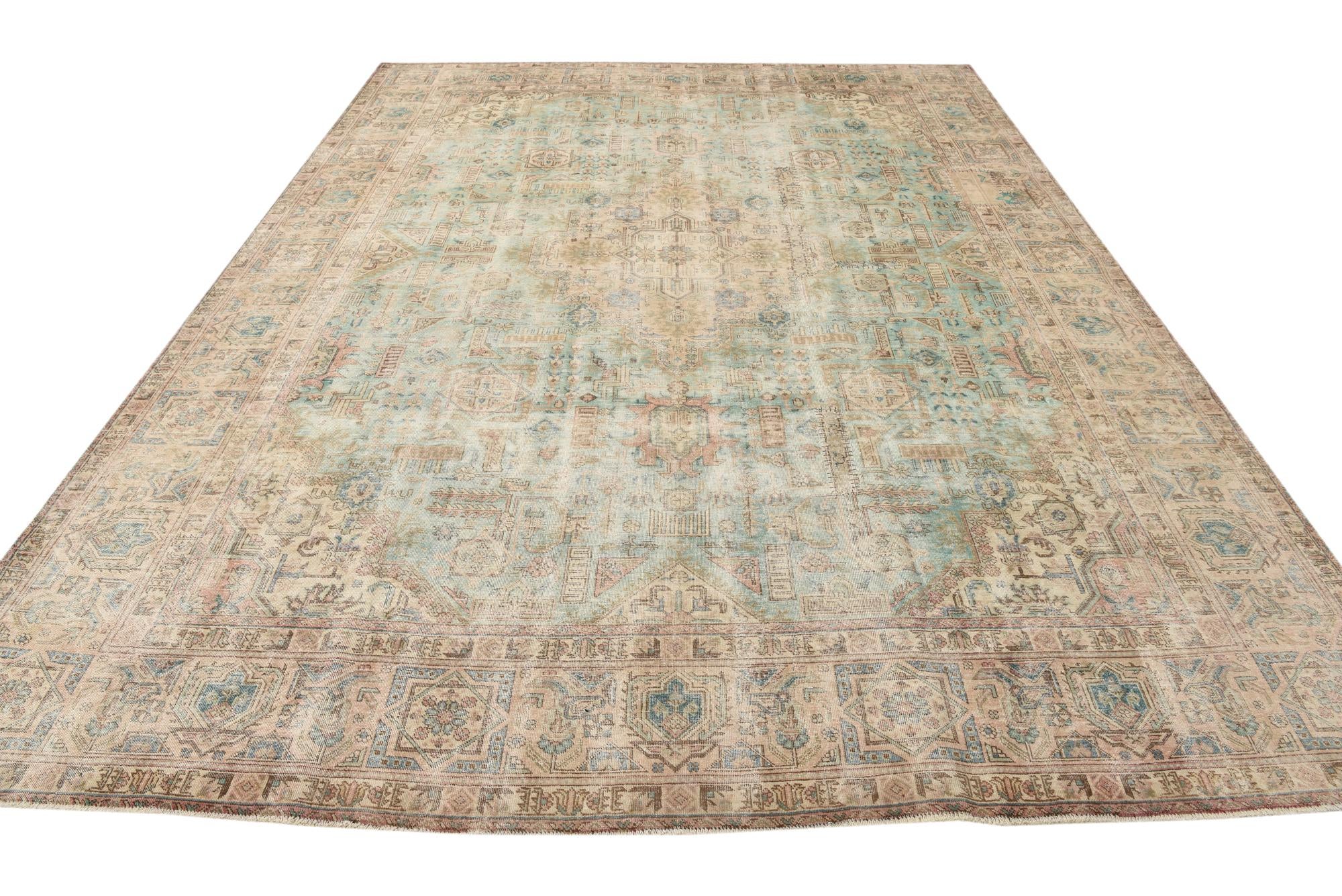 295cm x 385cm Hand Knotted Ultra Vintage Persian Wool Rug