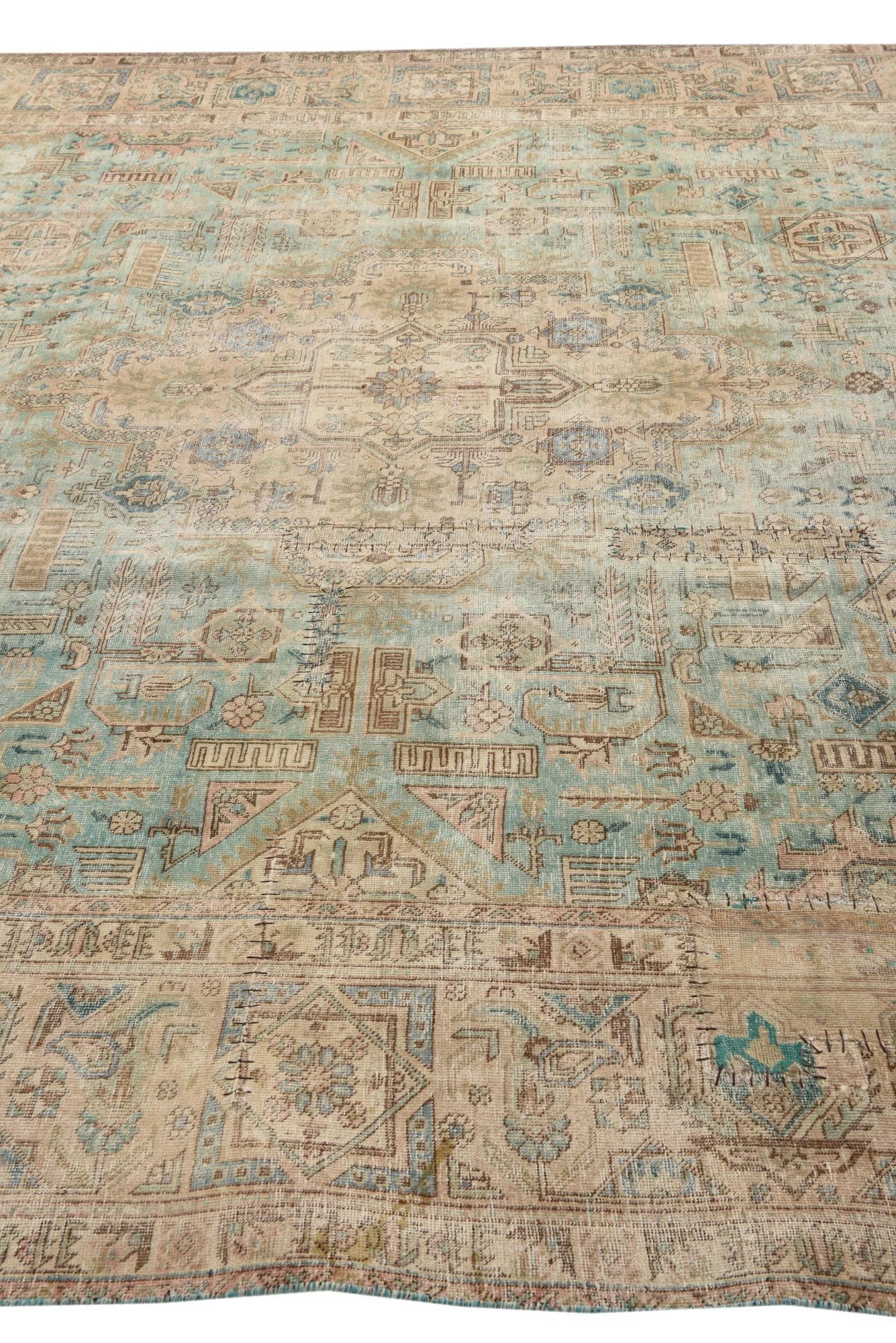 295cm x 385cm Hand Knotted Ultra Vintage Persian Wool Rug