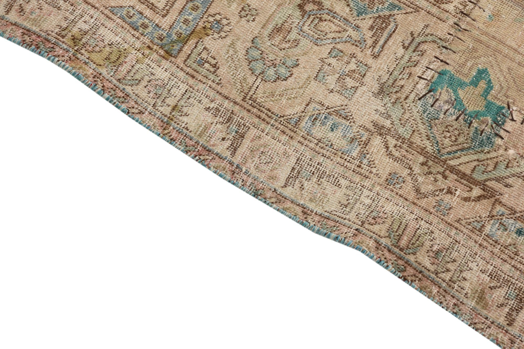 295cm x 385cm Hand Knotted Ultra Vintage Persian Wool Rug