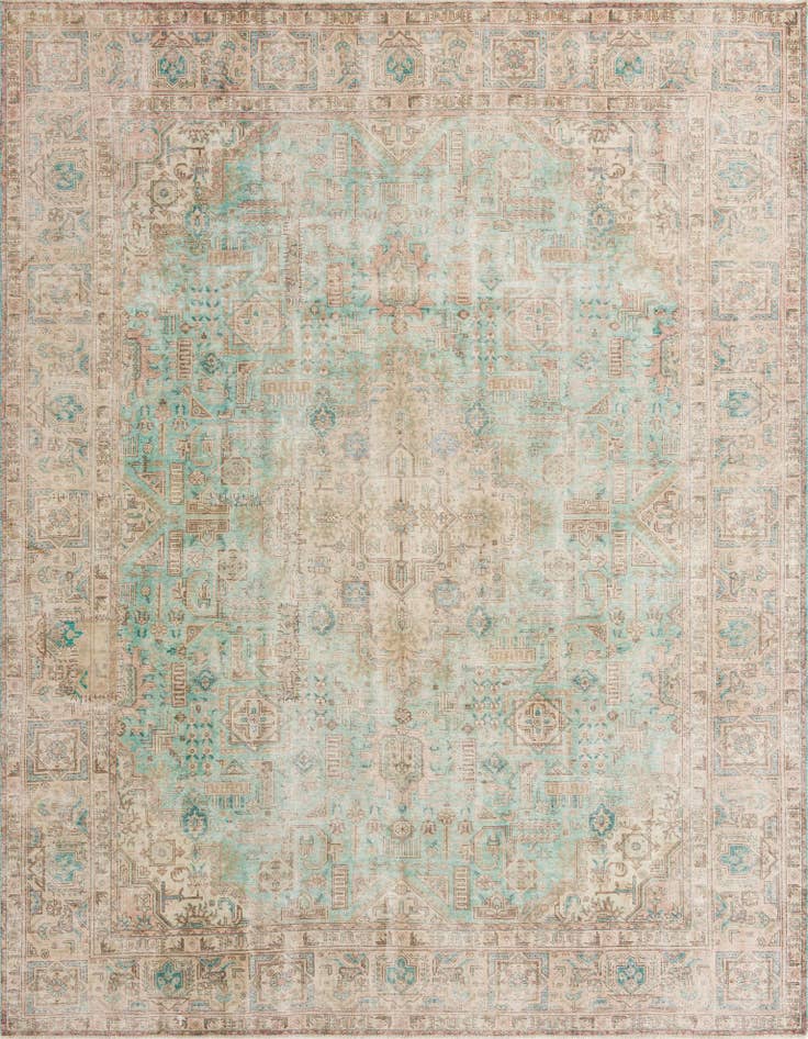 Detail image of 9' 8 x 12' 8 Hand Knotted Ultra Vintage Persian Wool Rug