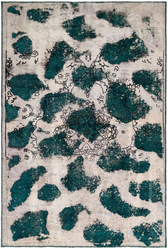 4' 8 x 6' 10 Hand Knotted Ultra Vintage Persian Wool Rug