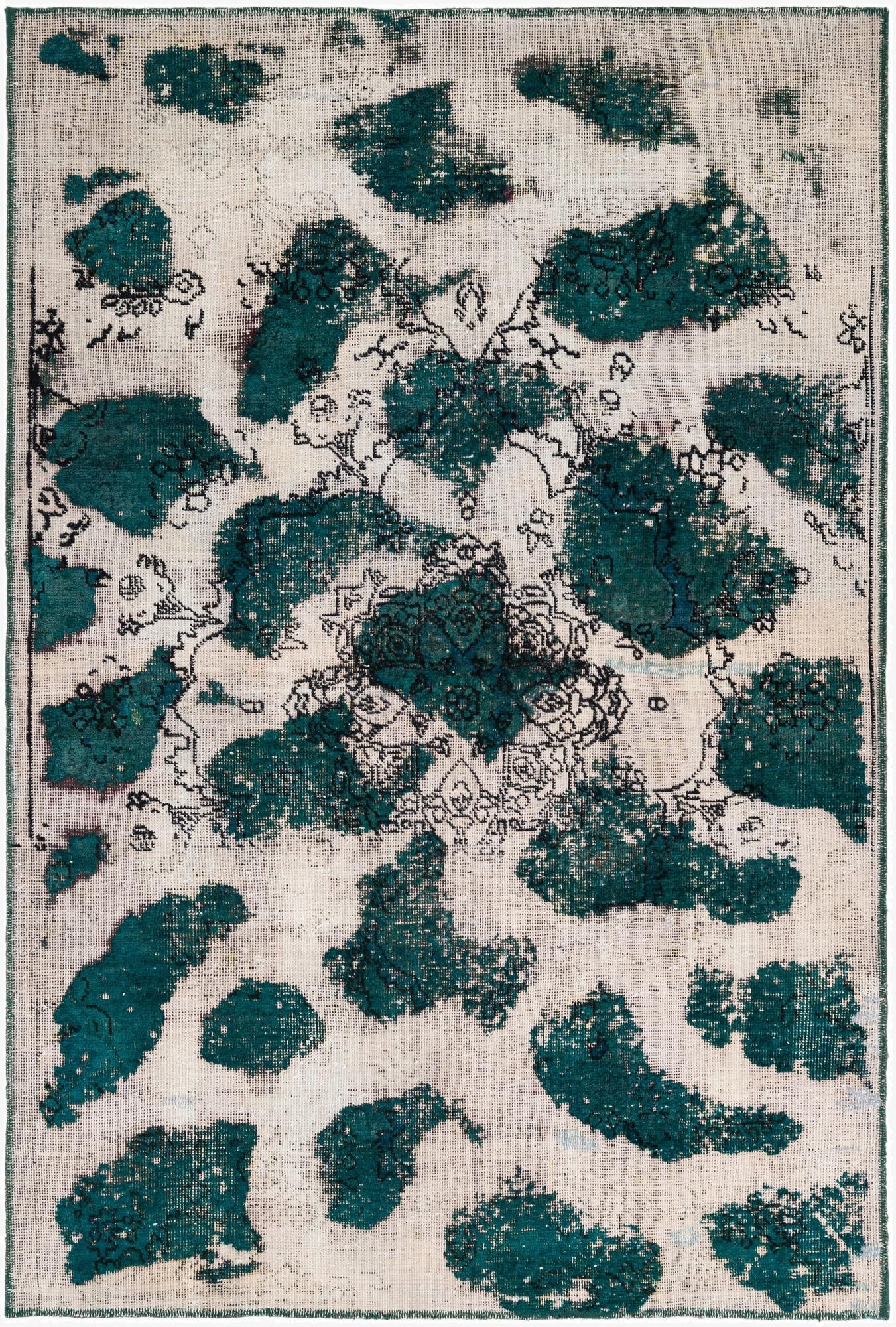 4' 8 x 6' 10  Hand Knotted Ultra Vintage Persian Wool Rug